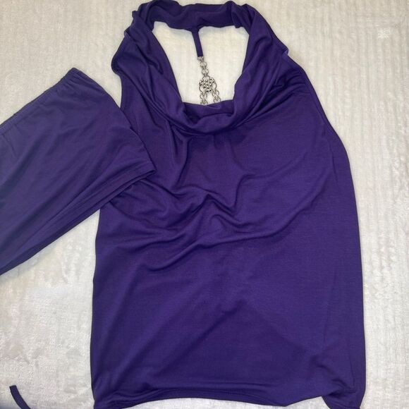 Free w/ $15 purchase Zeagoo Crystal Tank Top Blouse Purple Small Open Back Charm - Picture 2 of 10